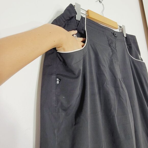 NIVO Women's Black Zipped Back Pockets Outerwear Mid-Rise Wide Leg Pants Size 14 - Picture 4 of 16